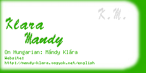 klara mandy business card