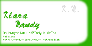 klara mandy business card